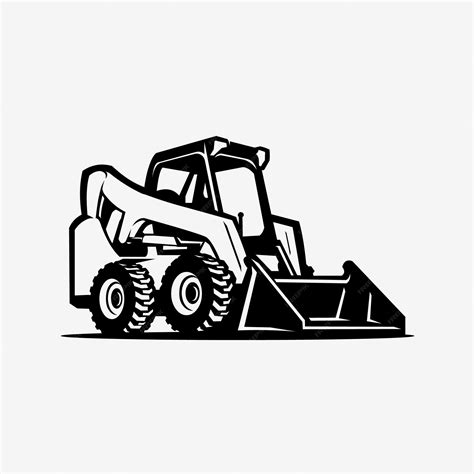 skid steer clipart black and white|skid loader drawing.